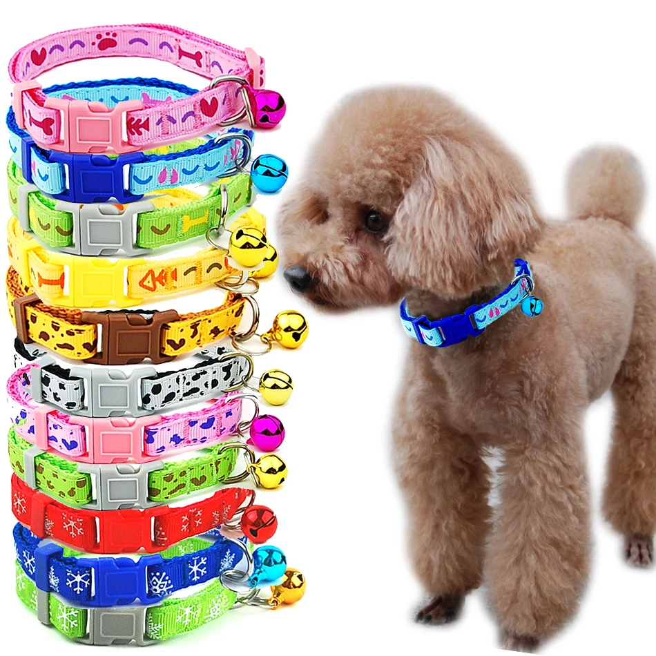 

3 шт./лот ошейник для собак, регулируемый ошейник для кошек с колокольчиком, ожерелье для щенка, для кошек, маленькие аксессуары для домашних ...