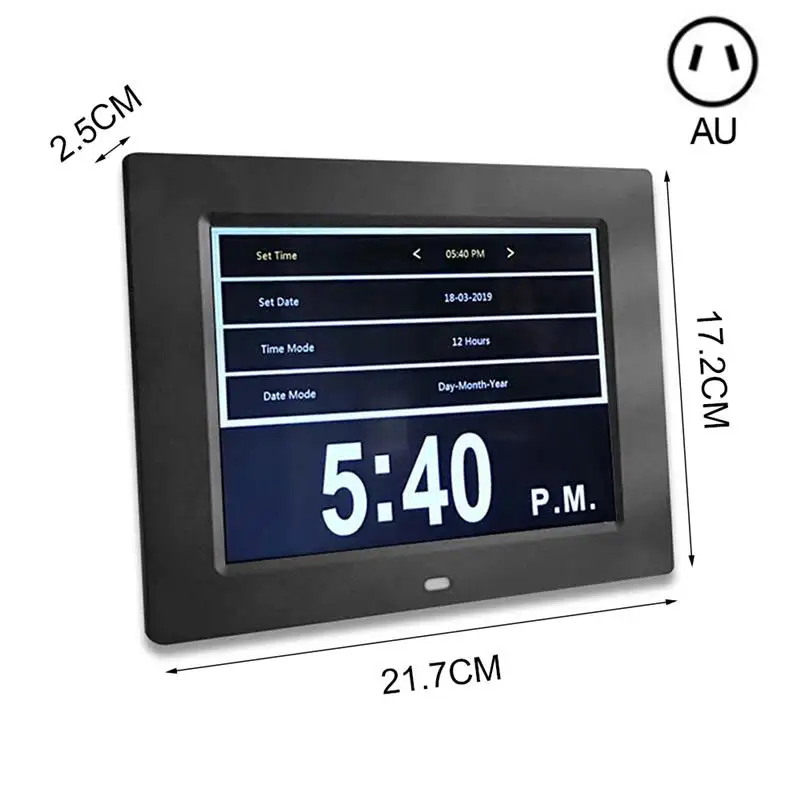 Цифровой календарь часы на день большой экран 8 дюймов отображение времени даты