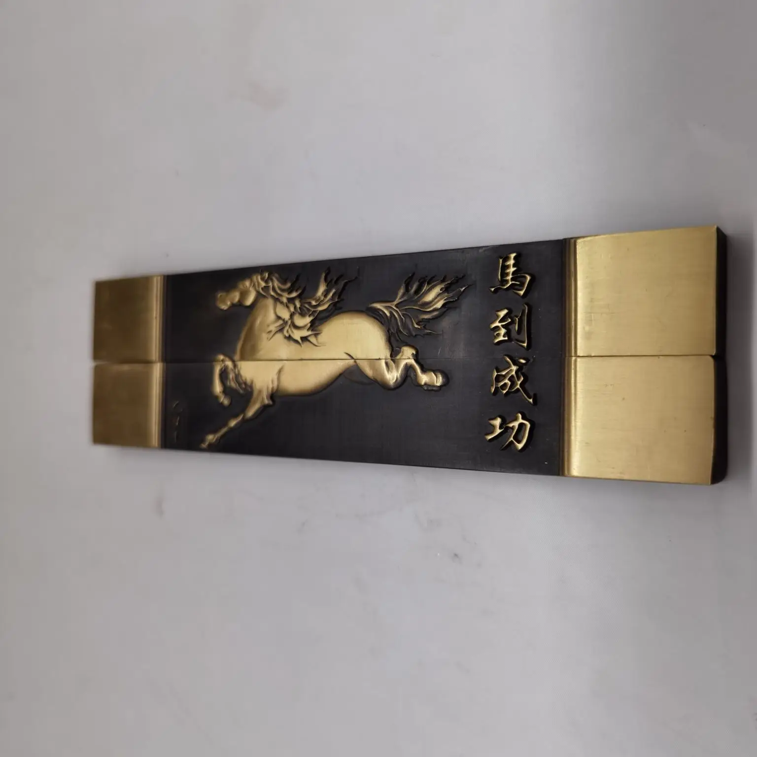 Китайская латунная скульптура конский вес вспомогательный инструмент для