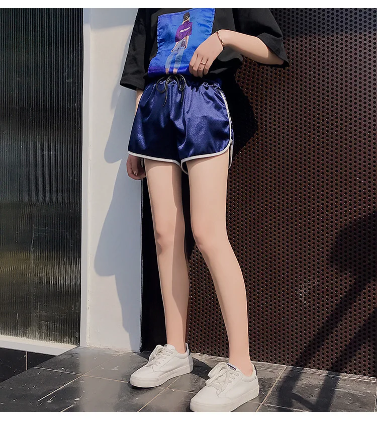 2020 летние женские шорты модные свободные с высокой талией и завязками спортивная