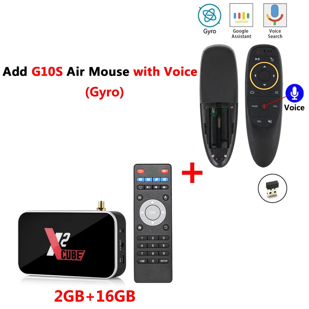 X2 CUBE add G10S X2 cube X2 PRO Smart Android 9,0 tv Box Amlogic S905X2 2 ГБ 4 ГБ DDR4 16 ГБ 32 ГБ rom 2.4G5G WiFi 1000M Bluetooth 4K HD медиаплеер - Color: X2 CUBE add G10S
