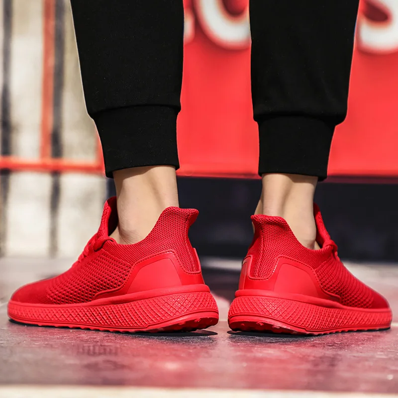 Кроссовки мужские сетчатые Вулканизированная подошва удобная дышащая обувь для