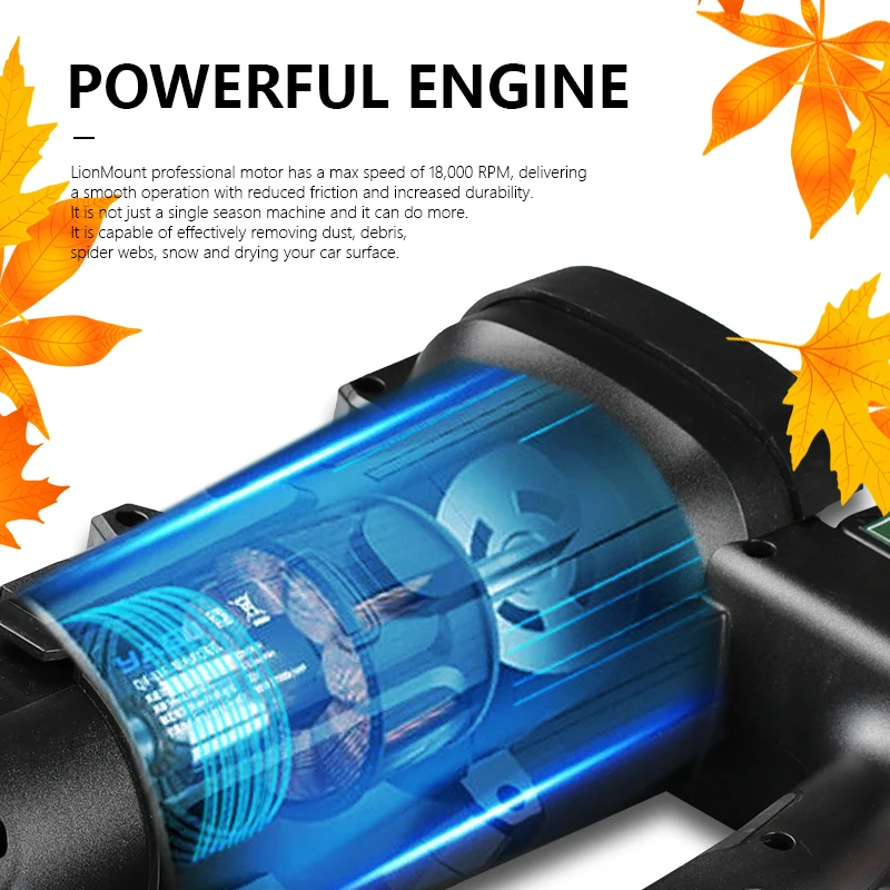 

CMCP Leaf Blower 20V Brushless Leaf Blower Cordless Lithium Battery Home Garden Cleaning Dust Collector Power Tool
