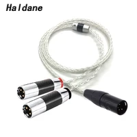 haldane hifi silver plated 4pin xlr balanced to dual 2x 3pin xlr balanced male audio adapter cable xlr to xlr balanced cable