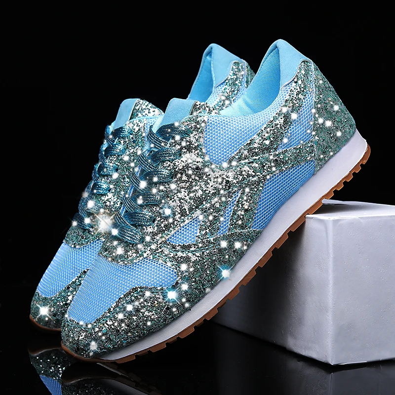 

2021 Hot Explosive Sports Casual Shoes Trifle Sequins Breathable Rhinestone Fashion Women's Shoes (Cold Adhesive)