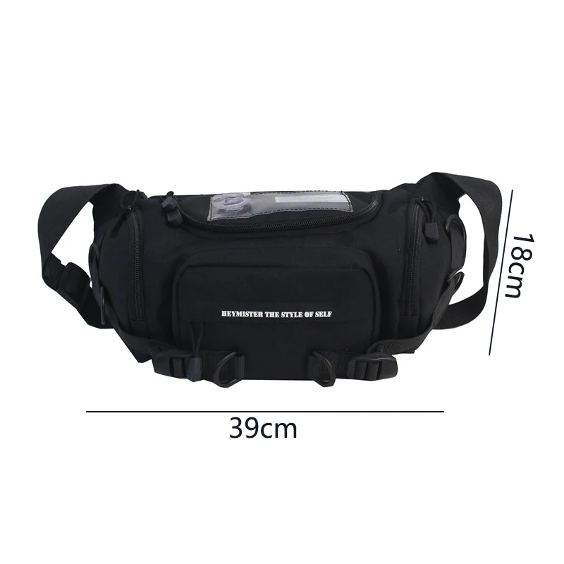 Большая поясная сумка для мужчин забавная черная многофункциональная