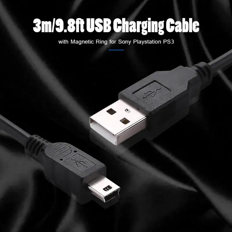 Кабель Mini USB 3 м провод для зарядки с магнитным кольцом стабильная безопасность