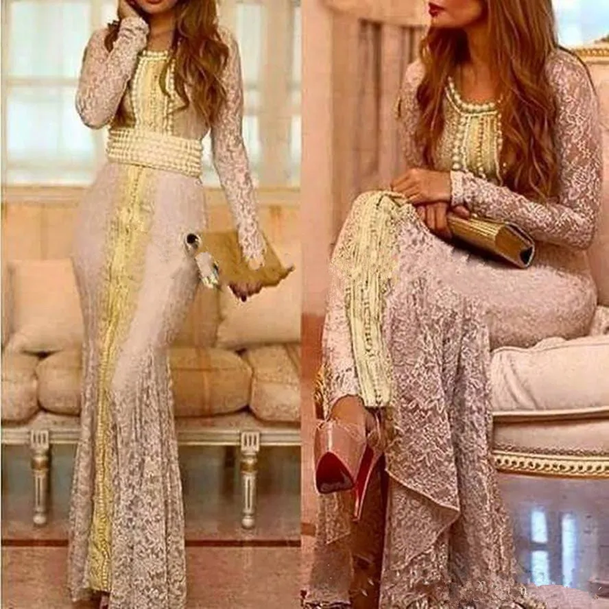 Марокканские кружевные вечерние платья Caftan с длинным рукавом 2020 г. кафтан