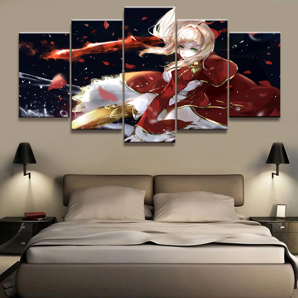 

Home Decor Modern Canvas Poster 5 Pieces Japanese Anime Role Print Painting Modular Wall Art Picture Bedroom Background Artwork