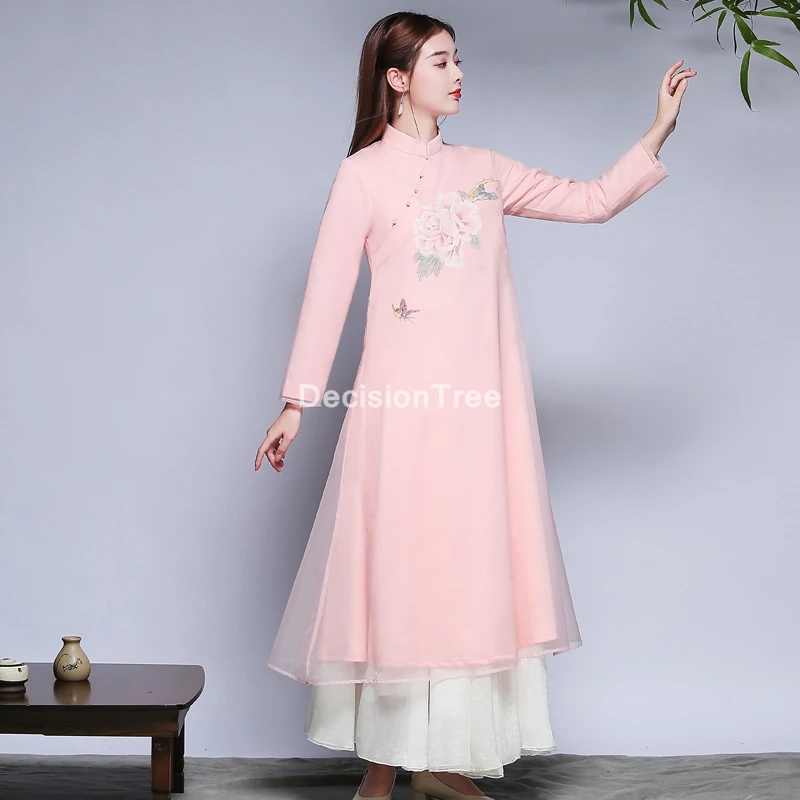 

Женское традиционное атласное платье-Ципао, Элегантное Длинное атласное платье с цветочным принтом в винтажном стиле для вечерние, 2022