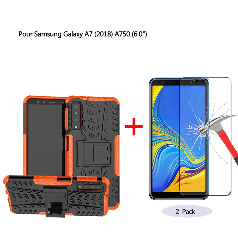 Для Samsung Galaxy A7 2018 чехол из мягкого силикона ТПУ и ПК ударопрочный анти-осенний HD