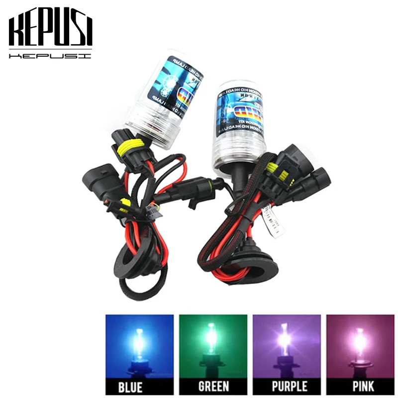

2pcs 35W H7 hid xenon bulbs lamps auto car lights 4300K 6000K 8000K Purple Pink Green Deep Blue Car Headlight Bulb Fog lights