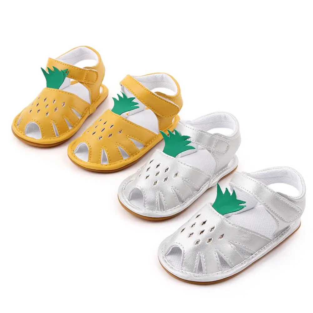 

Baby Summer Breathable Comfortable Fashionable Creative Anti-skid Pineapple Toddler Flat Prewalker Shoes