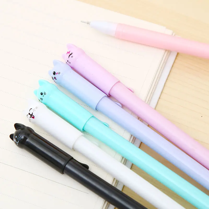 12 шт./компл. креативный милый кот гелевые ручки забавная крутая новинка