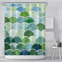 modern shower curtain waterproof bathroom curtain sea waves toilet laundry room home decor watertight bath curtains farmhouse