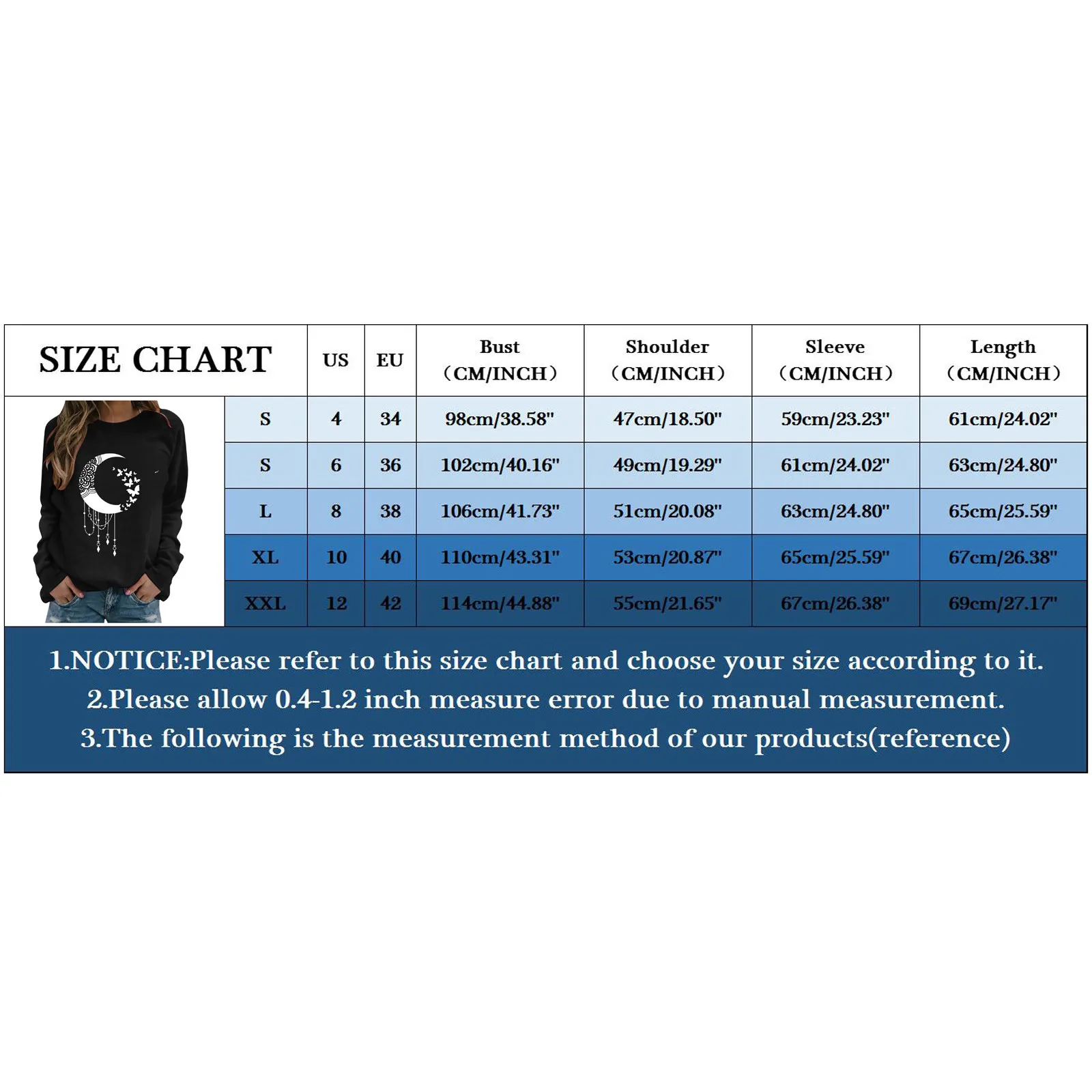 

Women Sweatshirts Moon Butterfly Print Hoodies Women Autumn Spring Long Sleeve O Neck Loose Sweatshirt Girls Pullovers Moletom