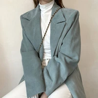 padded corduroy blazer women korean fashion loose turn down collar blazer solid simple top %d0%b1%d0%bb%d0%b5%d0%b9%d0%b7%d0%b5%d1%80 %d0%b6%d0%b5%d0%bd%d1%81%d0%ba%d0%b8%d0%b9