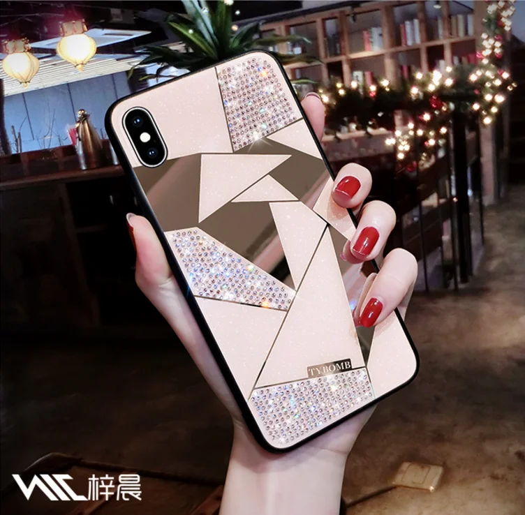 Luxury Creative Mirror Rhombus Phone Case For iPhone 11 Por Max X XR XS MAX Cover 8 7 6 Plus Fashion Water Drill |