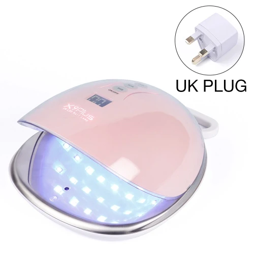 UK Plug Pink Машинка для стрижки 48 Вт переносной УФ лампой 36 светодиодов X9 плюс лед лампа для ногтей лак для ногтей Сушилка для ногтей Гель-лак Быстросохнущий с ЖК-дисплей Дисплей Авто Сенсор - Цвет: UK Plug Pink