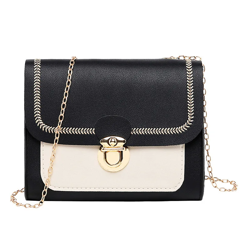 

Women's Fashion Stitching Color Matching Shoulder Bag All-match Handbag Simple Classic Texture Creative Design Leather Daily bag