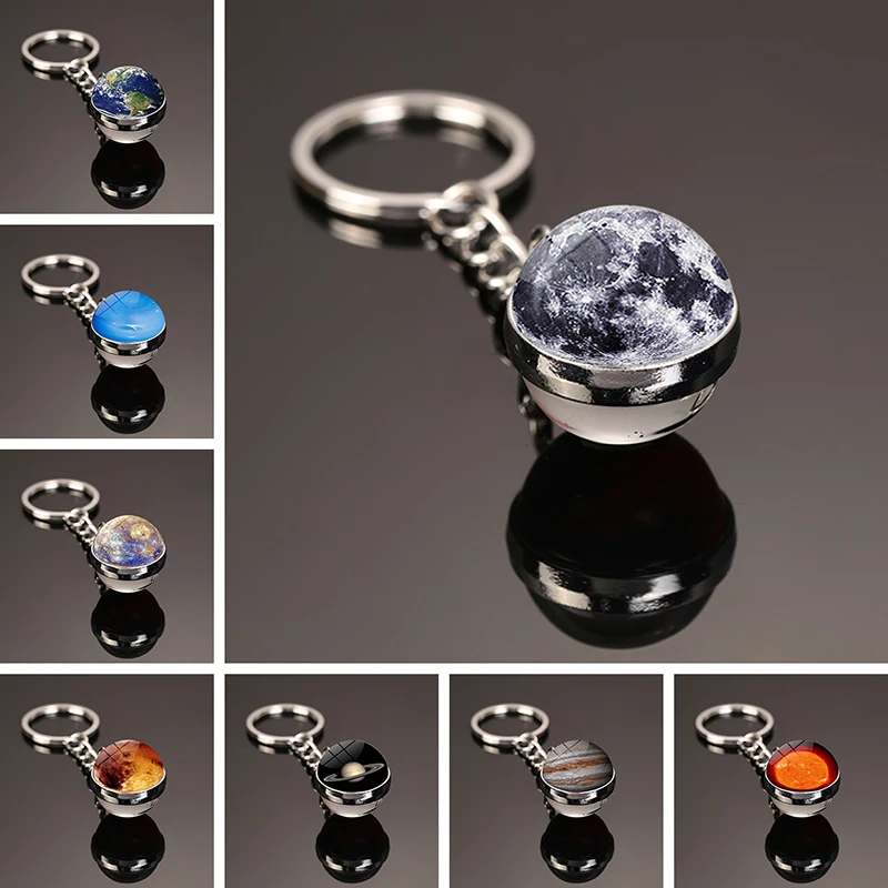Брелок с Луной солнечная система брелок планетой галактика туманность