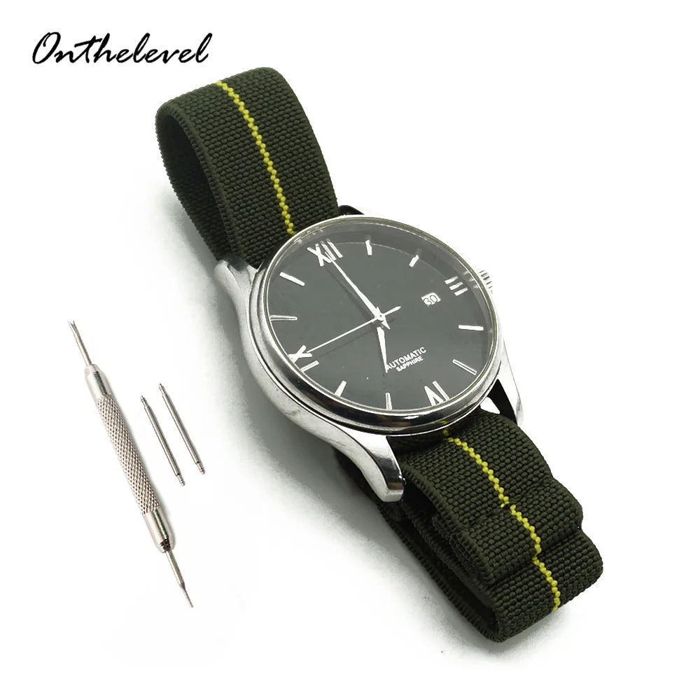 Nato Zulu Elastic Nylon Belt Watch Strap 18mm 20mm 22mm Parachute Bag Watchband French Troop Bracelet Military Watch Strap