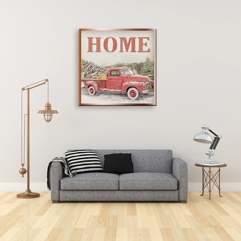 

Diamond Painting Xmas Pickup Truck Partial Special Resin Rhinestone Picture Home Decor Gift
