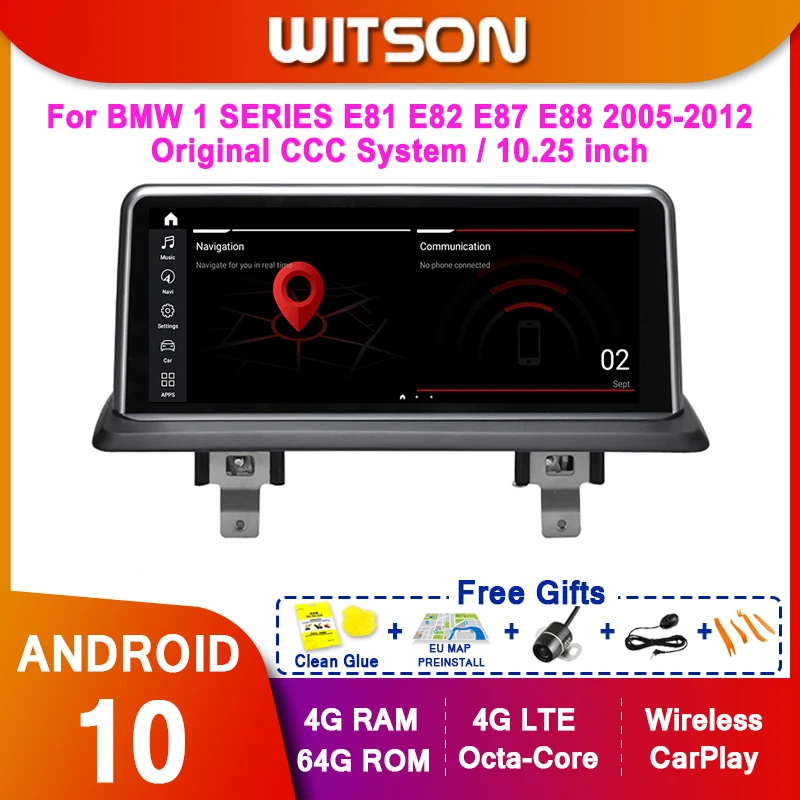 

WITSON Android 10,0 8-ядерный Автомобильный мультимедийный плеер для BMW 1 серии E81 E82 E87 E88 2005 2006 2007 2008 2009 2010 2011 2012 CCC