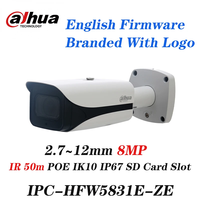 DAHUA IPC-HFW5831E-ZE Оригинальная версия на английском 8MP WDR IR bullet сетевая камера с POE IP67 IK10