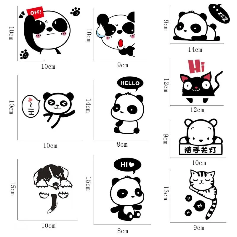 Милые животные светильник переключатель на стену с наклейками для детей детские