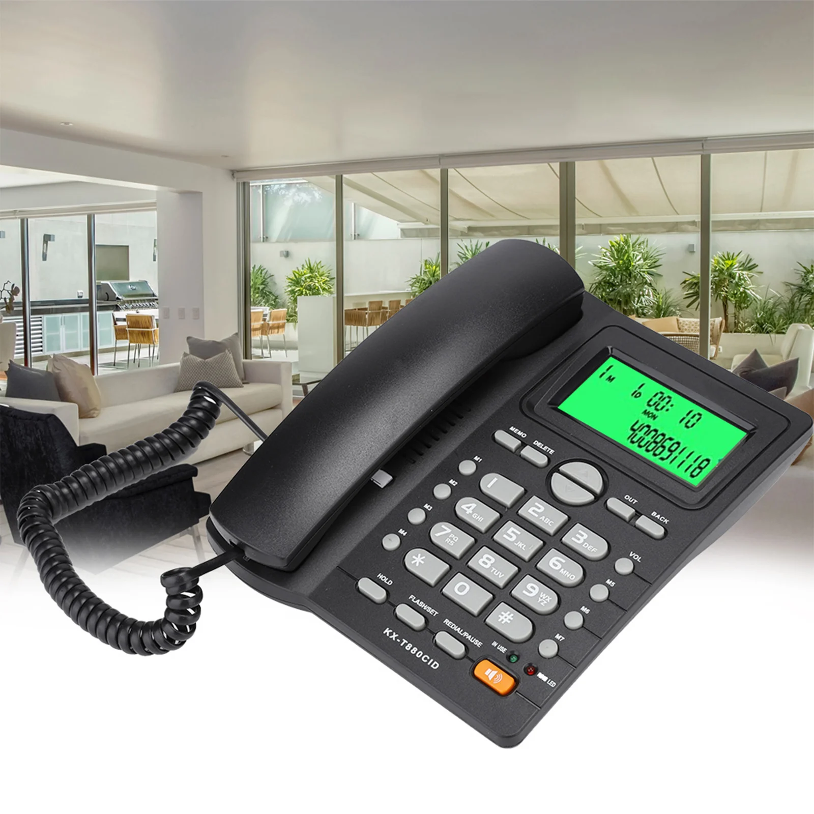 

Landline Phone Desktop Corded Fixed Phone with Caller ID Display Support Re-dial Pause Mute Function for Home Office Hotel Use