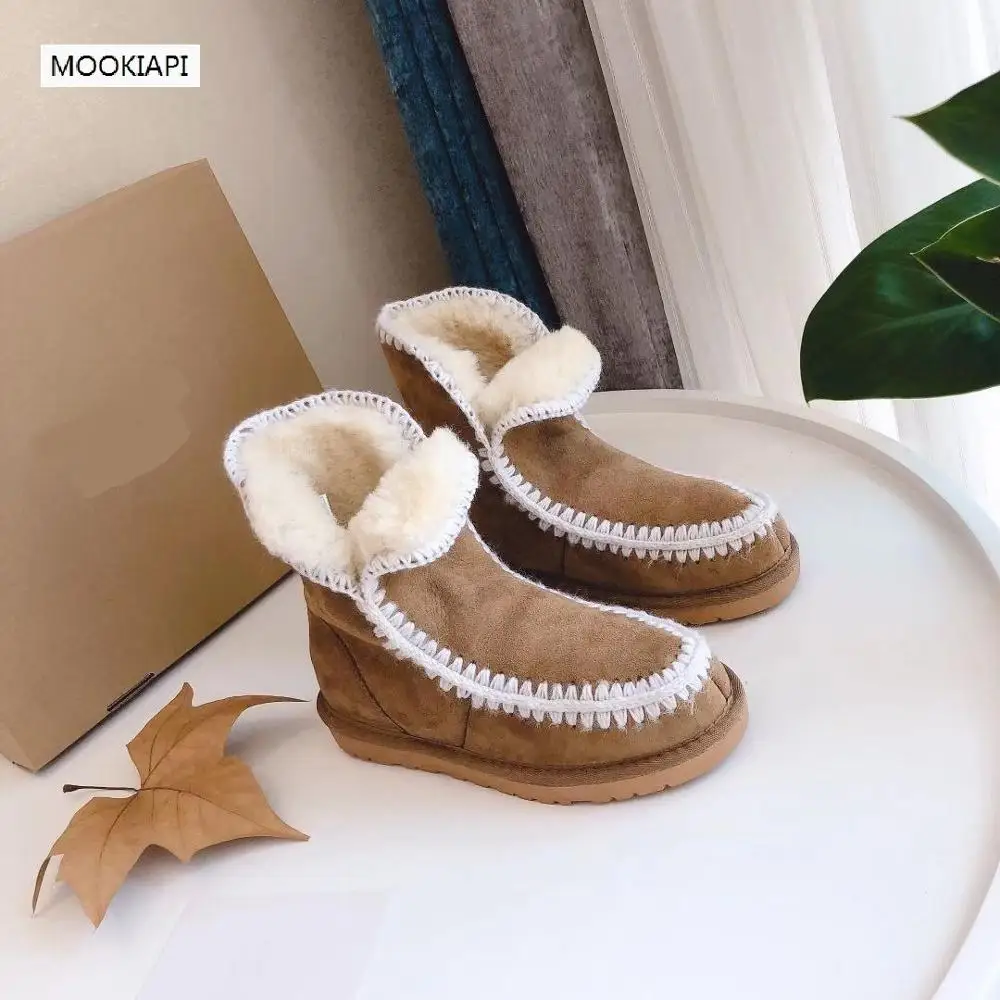 2019 г. Китайские брендовые зимние сапоги высокого качества Натуральная Овчина