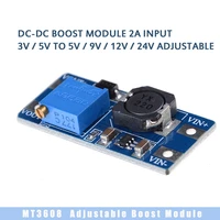 15pcs mt3608 adjustable boost module dc dc step up converter booster power supply input 3v5v to 5v9v12v24v output 28v 2a