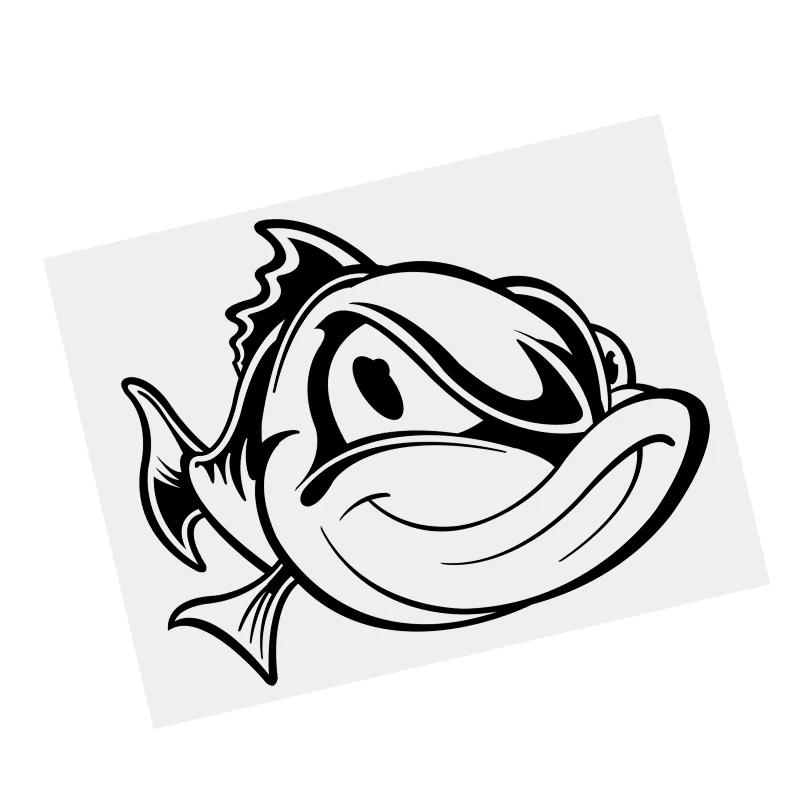 

S61405 # Angry Perch Fish Black Transparent Car Sticker Vinyl Decal Waterproof Decors for Motorcycle Bumper Laptop