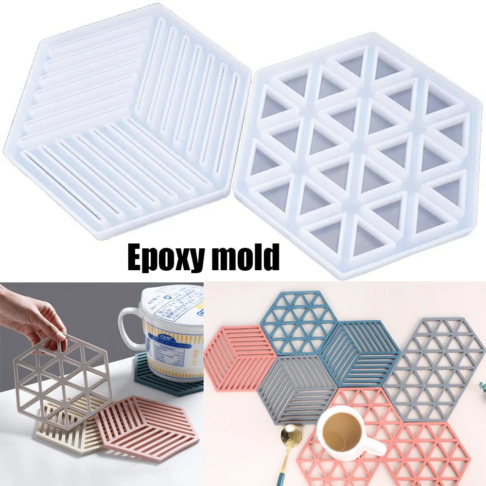 DIY силиконовая Шестигранная форма для поддона из смолы Хрустальная подставки