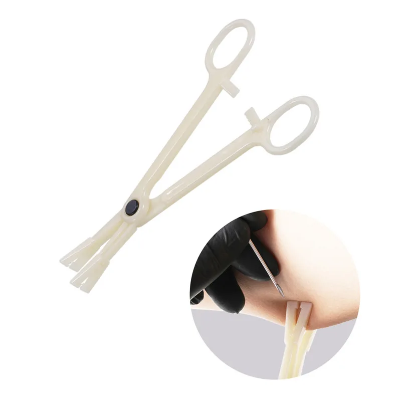 1 шт. одноразовые белые плоские плоскогубцы для пирсинга тела Зажим Для Пирсинга