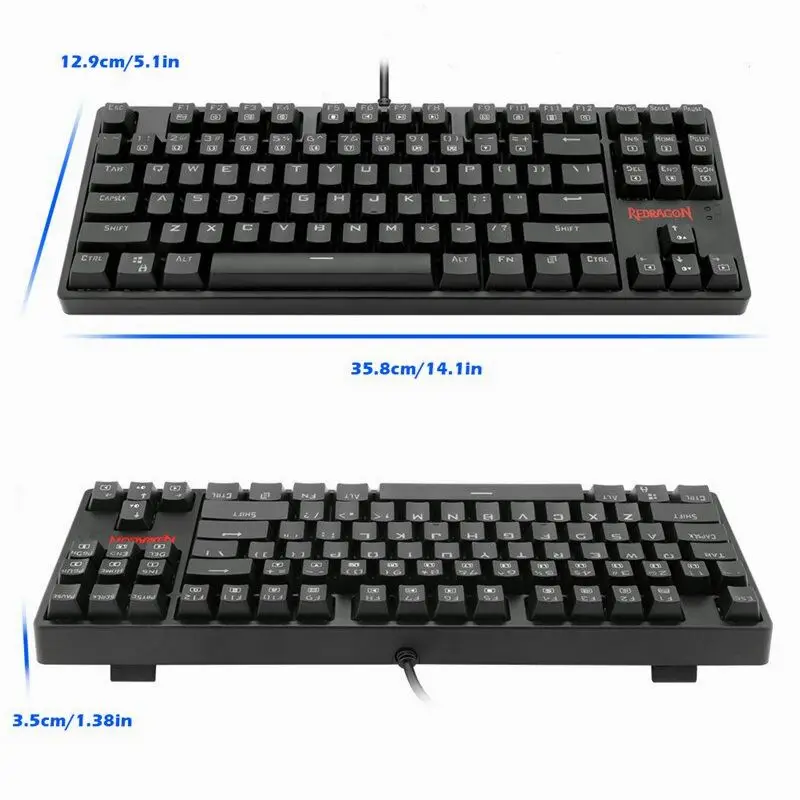 

Redragon K576 Mechanical Gaming Keyboard Blue Switch RGB Backlit USB Wired Keyboard For PC Gamer Desktop Laptop CSGO FPS Games