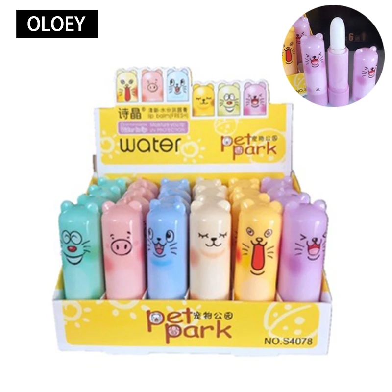 

24pcs Fresh Moisturizing Lip Balm Bulk Fruit Flavor Colourless Cartoon Lip Balm Natural Plant Cute Lipbalm Lipstick Makeup Tools
