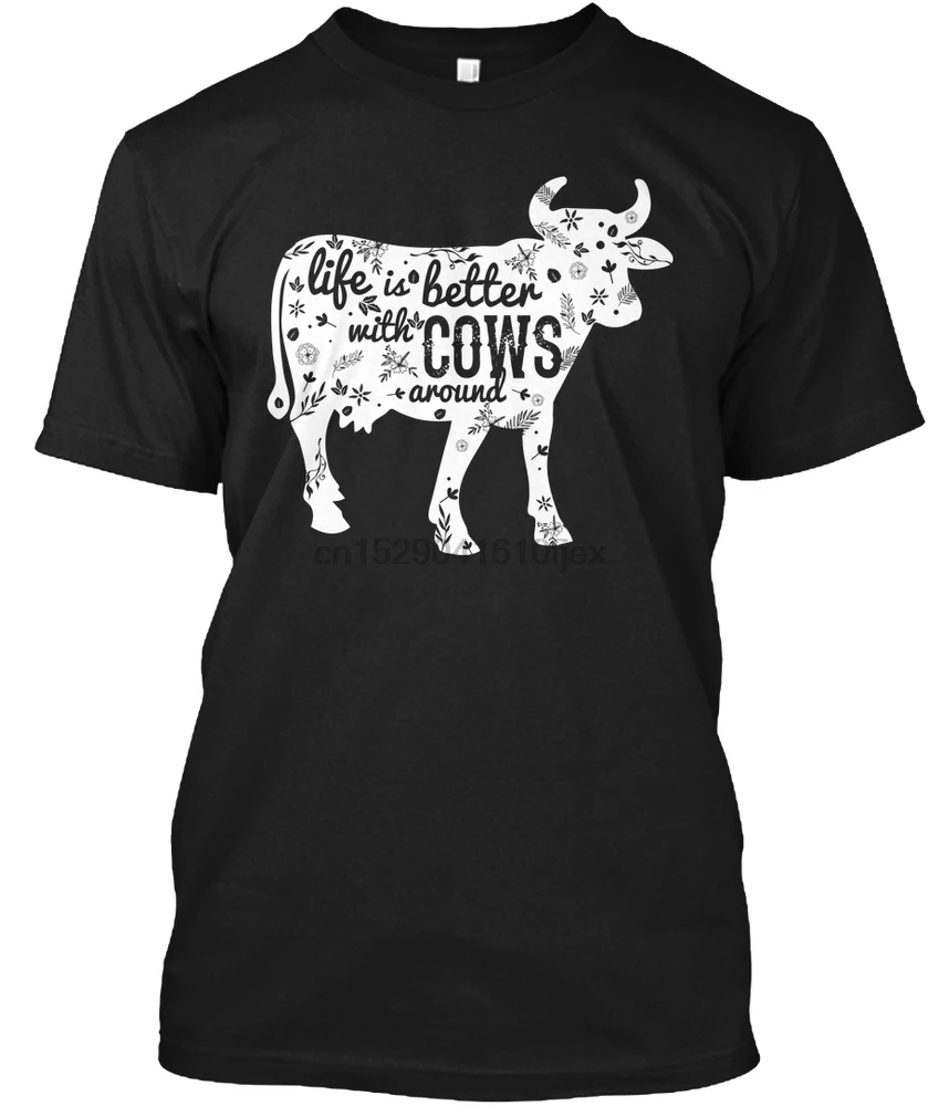 Мужская футболка жизнь лучше с коровами вокруг (1) Футболки женские футболки |