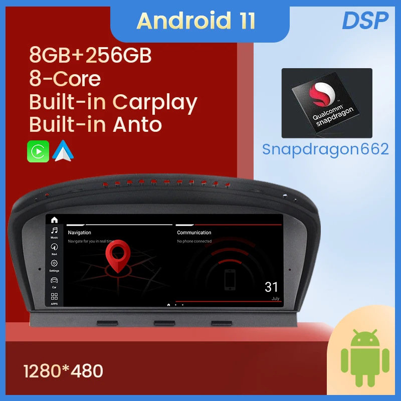 NaviFly Android 11 8G 256G Автомобильный мультимедийный плеер gps-навигация для BMW 5 серии E60 E61