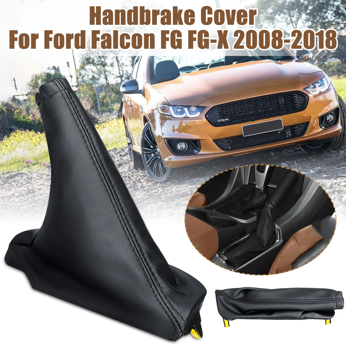 

Hand Brake Boot Grips Handbrake Cover PU Leather Gear Shift Knob Lever Cover For Ford Falcon FG FG-X XR6 XR8 Sprint 2008-2018