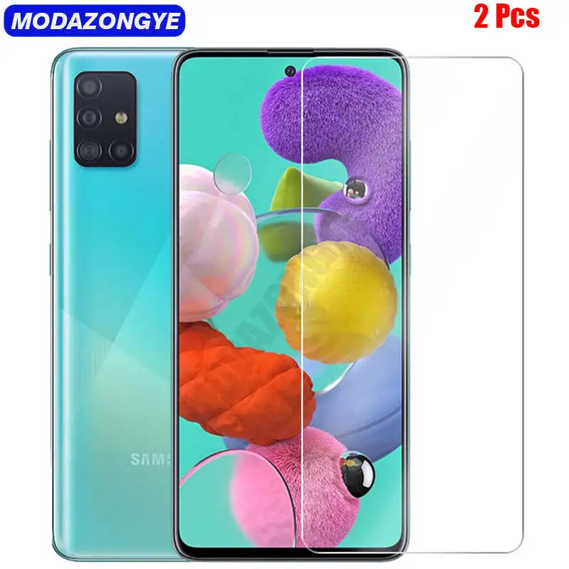 Закаленное стекло для Samsung Galaxy A51 2 шт. защитная пленка A71 A515 DS SM A515F DS|Защитные