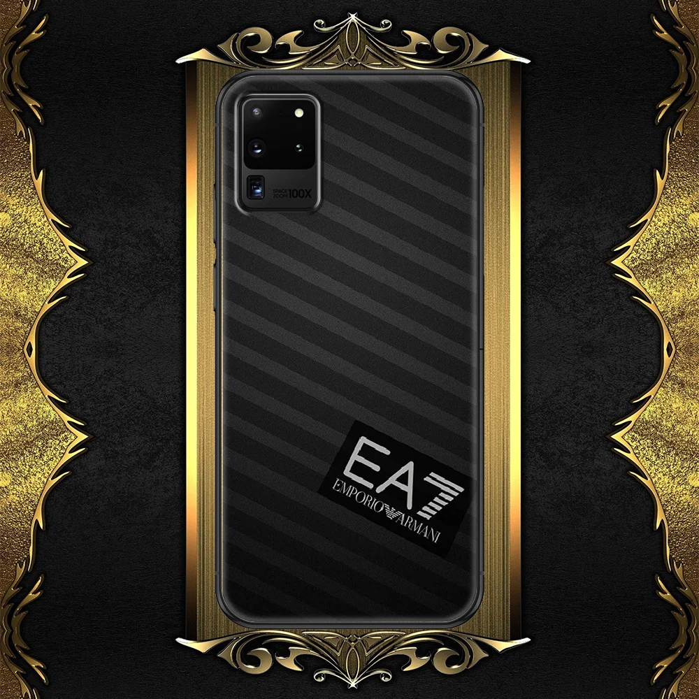 

brand EA7-compatible-Armanies Phone case For Samsung Galaxy Note 4 8 9 10 20 S8 S9 S10 S10E S20 Plus UITRA Ultra black pretty