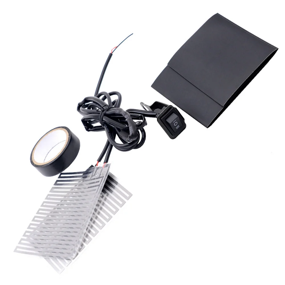 

1 Set of 12V Motorcycle Electric Heating Handle Kit with Switch Electric Heating Insert Handlebar Pad Black