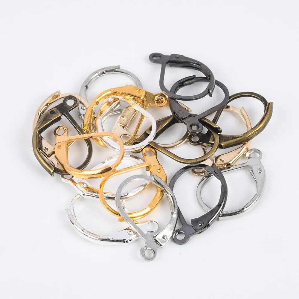 

20Pcs/Lot 15*10mm French Lever Earring Hooks Wire Settings Base Hoops Earrings For DIY Jewelry Making Supplies