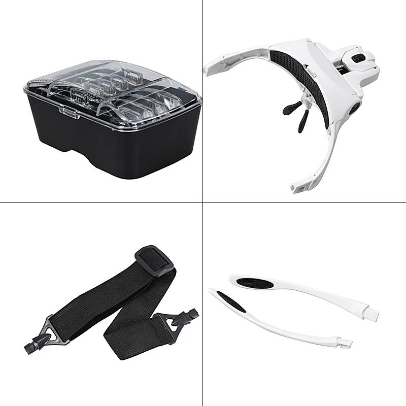 1.0X 1.5X 2.0X 2.5X 3.5X Adjustable 5 Lens Loupe LED Light Headband Magnifier Glass Magnifying Glasses with Storage Case | Инструменты