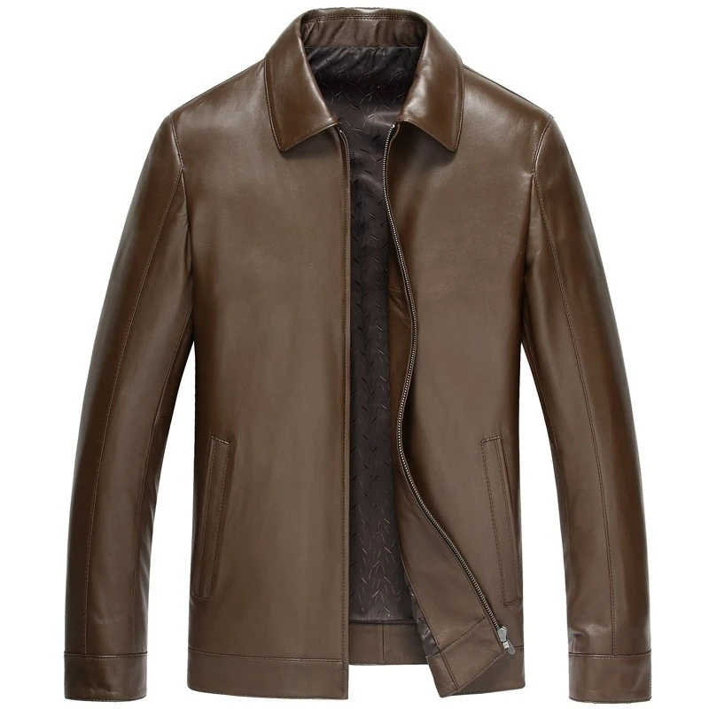 

sheepskin coat, Men's real coat, man's real brown leather coat 15 z660a b22435