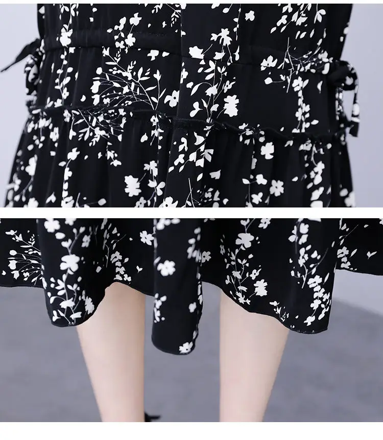 

New Summer Women's Dress Print Patchwork Short Sleeve O-neck Casual Loose Fashion Office Elegant Ladies Dresses Plus Size