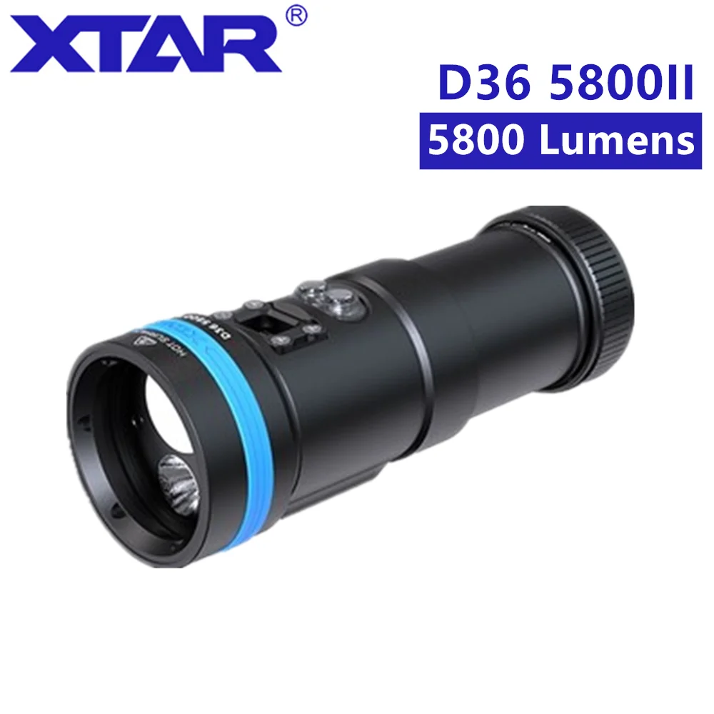 安い Xtar D36 5800iiダイビング懐中電灯,高出力LEDディスプレイ,最大5800ルーメン,ダイビング用