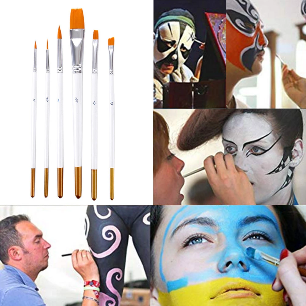 6 Нейлоновых волос многофункциональные кисти для гуаши масляной живописи жирной